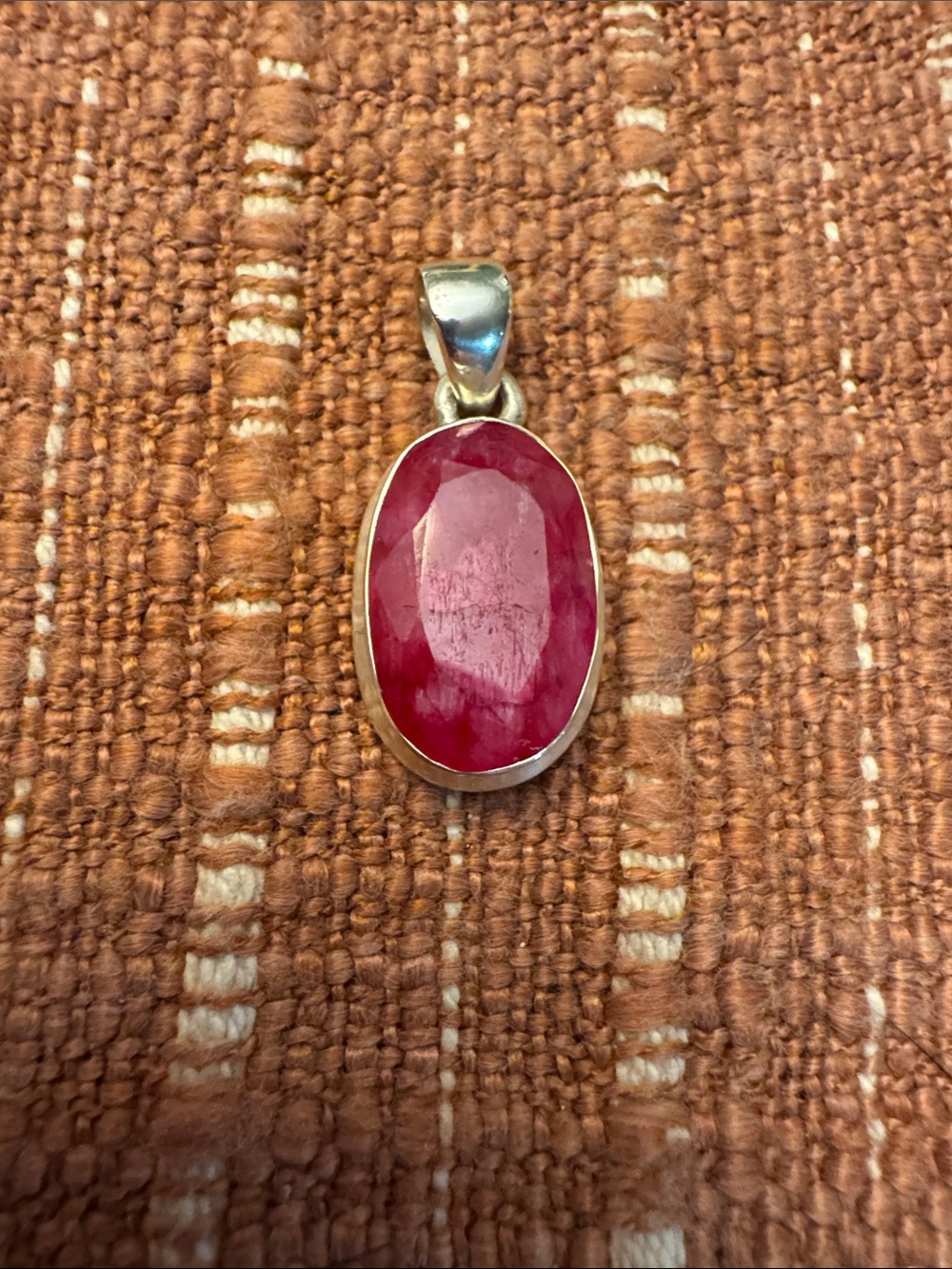 Sterling Silver Ruby Pendant